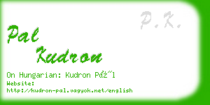 pal kudron business card